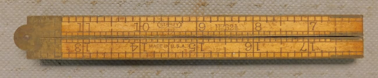 Vintage Stanley No. 163 Foldable Wood 24-Inch Ruler