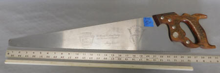 Disston D-42 10pt. 26" Rosewood Handle Victory Crosscut Saw