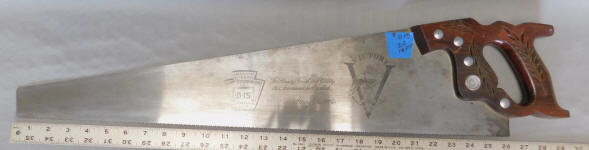 Disston D-15 10pt. 26" Rosewood Handle Victory Crosscut Saw